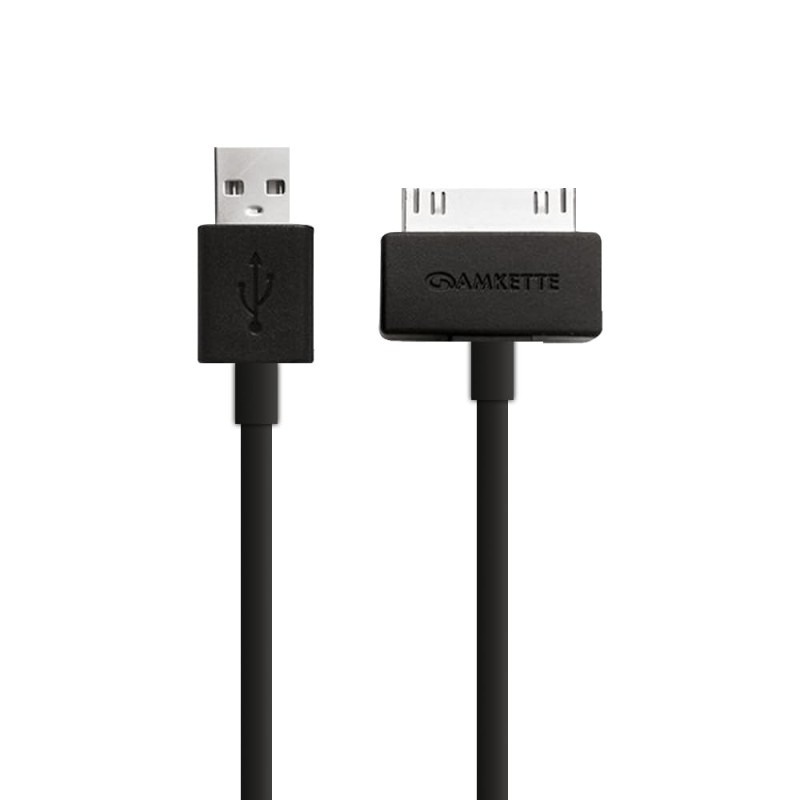 Amkette 30 Pin to USB Charging & Data Sync Cable for iPhone 3G/3GS/4/4s/iPad 1/2/3, iPod Nano 5th/6th Gen and iPod Touch 3rd/4th Gen -1.5m (Black) Amkette 30 Pin to USB Charging & Data Sync Cable for iPhone 3G/3GS/4/4s/iPad 1/2/3, iPod Nano 5th/6th Gen and iPod Touch 3rd/4th Gen -1.5m (Black)