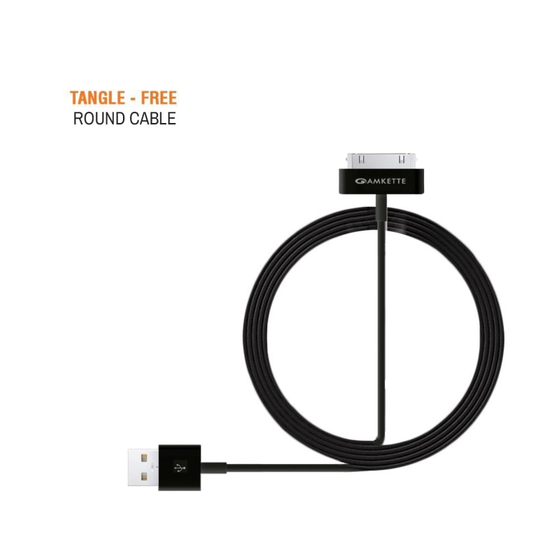 Amkette 30 Pin to USB Charging & Data Sync Cable for iPhone 3G/3GS/4/4s/iPad 1/2/3, iPod Nano 5th/6th Gen and iPod Touch 3rd/4th Gen -1.5m (Black) Amkette 30 Pin to USB Charging & Data Sync Cable for iPhone 3G/3GS/4/4s/iPad 1/2/3, iPod Nano 5th/6th Gen and iPod Touch 3rd/4th Gen -1.5m (Black)