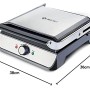 Bajaj Majesty Grill Ultra 2000W 4-Slice Grill Sandwich Maker | 180 Open Grill | Adjustable Hinge and Temperature Control | Non-Stick Coated Plate | Drip Oil Collector | 2-Yr Warranty by Bajaj | Black