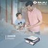 Bajaj Majesty Grill Ultra 2000W 4-Slice Grill Sandwich Maker | 180 Open Grill | Adjustable Hinge and Temperature Control | Non-Stick Coated Plate | Drip Oil Collector | 2-Yr Warranty by Bajaj | Black