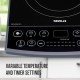 Havells Induction Cooktop (Electric Stove) Et-X Ceramic Plate |1900W | Indian Menu Option | Voltage Surge Protector | Auto Shutoff | Over Heat Protection | 2 Years Coil Manufacturing Warranty (Gray)