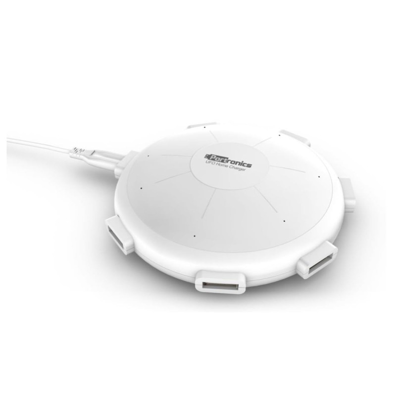(Refurbished) Portronics POR 343 UFO USB Home Charger 6 Ports 8A Charging Station for Smartphones and Tablets - White (Refurbished) Portronics POR 343 UFO USB Home Charger 6 Ports 8A Charging Station for Smartphones and Tablets - White