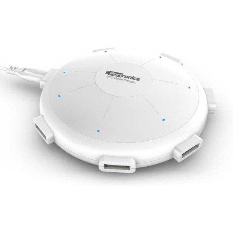 (Refurbished) Portronics POR 343 UFO USB Home Charger 6 Ports 8A Charging Station for Smartphones and Tablets - White (Refurbished) Portronics POR 343 UFO USB Home Charger 6 Ports 8A Charging Station for Smartphones and Tablets - White