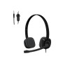 Logitech H151 Wired Headphones On Ear Headphones With Mic (Black)