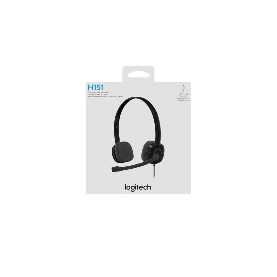 Logitech H151 Wired Headphones On Ear Headphones With Mic (Black) Logitech H151 Wired Headphones On Ear Headphones With Mic (Black)
