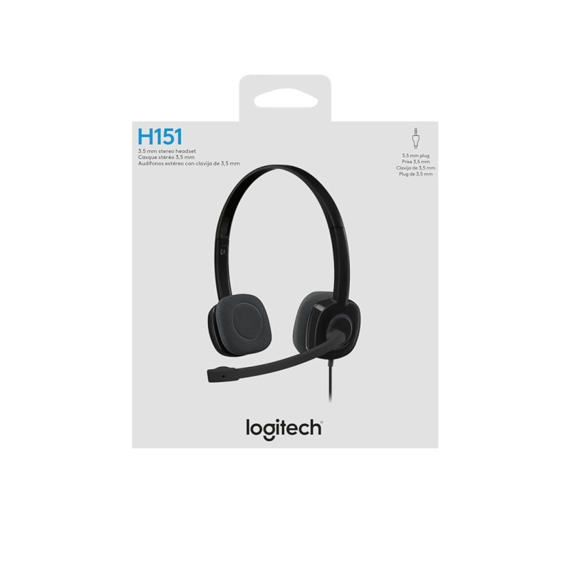 Logitech H151 Wired Headphones On Ear Headphones With Mic (Black)