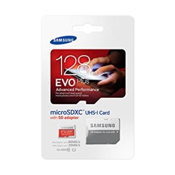 Samsung EVO Plus Class 10 128GB MicroSD 80 MB/S Memory Card with SD Adapter (MB-MC128D) Samsung EVO Plus Class 10 128GB MicroSD 80 MB/S Memory Card with SD Adapter (MB-MC128D)