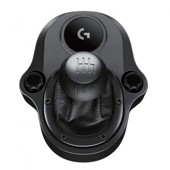 Logitech G Driving Force Racing Wheels Shifter for G29, G920 & G923, 6 Speed, Push Down Reverse Gear, Steel and Leather Construction - Black