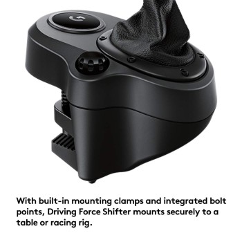 Logitech G Driving Force Racing Wheels Shifter for G29, G920 & G923, 6 Speed, Push Down Reverse Gear, Steel and Leather Construction - Black Logitech G Driving Force Racing Wheels Shifter for G29, G920 & G923, 6 Speed, Push Down Reverse Gear, Steel and Leather Construction - Black