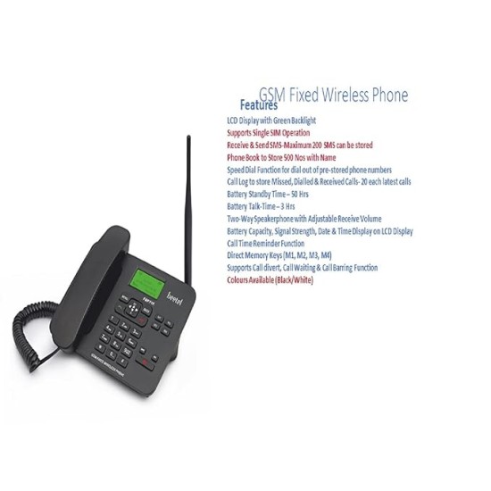 Beetel F1K GSM Fixed Wireless Phone, Support Quad band 2G,LCD Display,Speed Dial,Two way Speaker phone & Adjustable Volume,Supports Hotline Function,Alarm,4 Direct Memory Keys,Basic Calculator (Black)