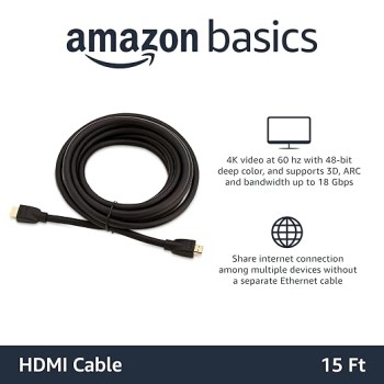 HDMI Cable 15 Feet High-Speed HDMI Cable (Black) - Supports Ethernet, 3D, 4K video HDMI Cable 15 Feet High-Speed HDMI Cable (Black) - Supports Ethernet, 3D, 4K video