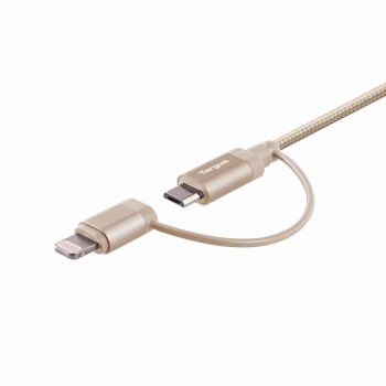 Targus ACC99507AP ALU Series 2-in-1 Lightning and Micro USB Cable (Gold)