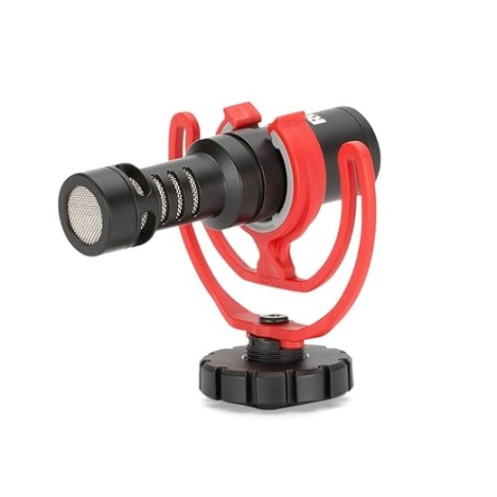 Rode Videomicro Compact On-Camera Unidirectional Wired Microphone with Rycote Lyre Shock Mount, Black