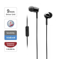 Sony MDR-EX150AP Wired In Ear Headphone with Mic (Black)