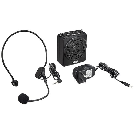 Ahuja Portable PA Neckband System NBA-20Dp Rechargeable with 1 Neckband Mic with USB and SD Card Input, Black, 340gms Ahuja Portable PA Neckband System NBA-20Dp Rechargeable with 1 Neckband Mic with USB and SD Card Input, Black, 340gms
