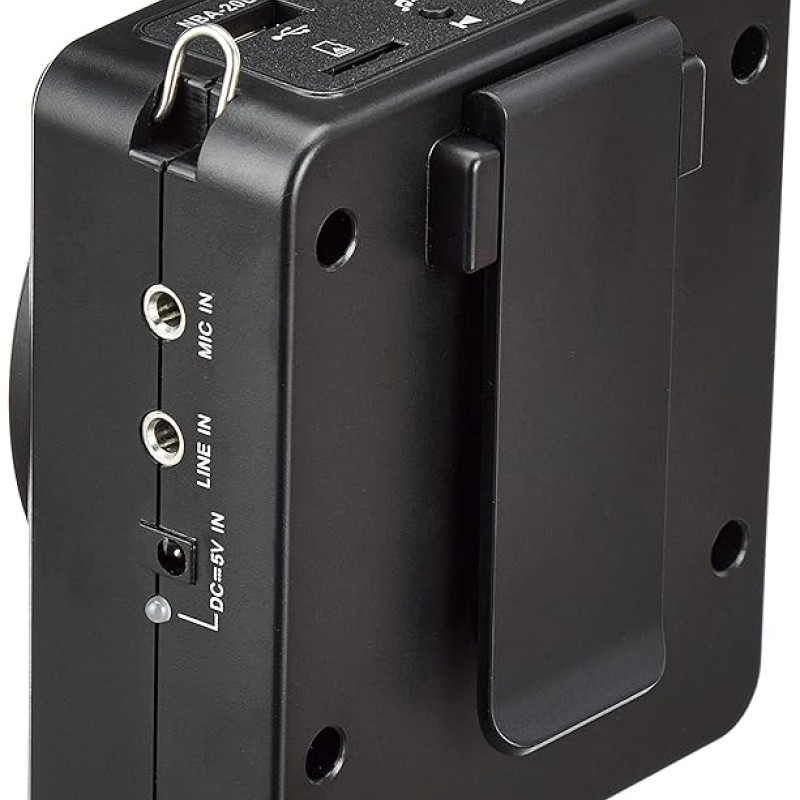 Ahuja Portable PA Neckband System NBA-20Dp Rechargeable with 1 Neckband Mic with USB and SD Card Input, Black, 340gms