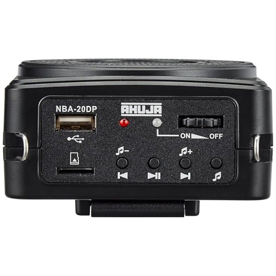 Ahuja Portable PA Neckband System NBA-20Dp Rechargeable with 1 Neckband Mic with USB and SD Card Input, Black, 340gms Ahuja Portable PA Neckband System NBA-20Dp Rechargeable with 1 Neckband Mic with USB and SD Card Input, Black, 340gms