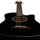 Juârez Acoustic Guitar Kit, 38 Inch Cutaway, 038C with Bag, Strings, Pick and Strap, Black