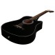 Juârez Acoustic Guitar Kit, 38 Inch Cutaway, 038C with Bag, Strings, Pick and Strap, Black