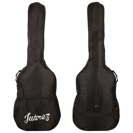 Juârez Acoustic Guitar Kit, 38 Inch Cutaway, 038C with Bag, Strings, Pick and Strap, Black