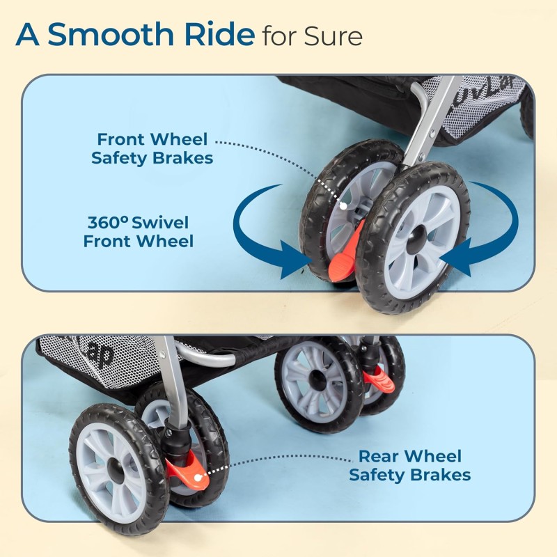 LuvLap Sunshine Baby Stroller/Pram For 0 To 3 Years, New Born/Toddler/Kid, 5 Point Safety Harness, Adjustable Backrest, 360? Swivel Wheel, Large Storage Basket, Reversible Handlebar (Teal) LuvLap Sunshine Baby Stroller/Pram For 0 To 3 Years, New Born/Toddler/Kid, 5 Point Safety Harness, Adjustable Backrest, 360? Swivel Wheel, Large Storage Basket, Reversible Handlebar (Teal)