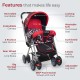 LuvLap Sunshine Baby Stroller/Pram for 0 to 3 Years, New Born/Toddler/Kid, 5 Point Safety Harness, Adjustable backrest, 360° Swivel Wheel, Large Storage Basket, Reversible Handlebar (Red) LuvLap Sunshine Baby Stroller/Pram for 0 to 3 Years, New Born/Toddler/Kid, 5 Point Safety Harness, Adjustable backrest, 360° Swivel Wheel, Large Storage Basket, Reversible Handlebar (Red)