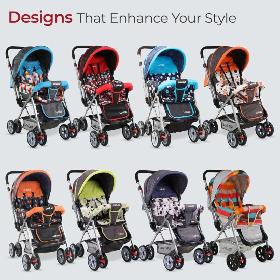LuvLap Sunshine Baby Stroller/Pram for 0 to 3 Years, New Born/Toddler/Kid, 5 Point Safety Harness, Adjustable backrest, 360° Swivel Wheel, Large Storage Basket, Reversible Handlebar (Red) LuvLap Sunshine Baby Stroller/Pram for 0 to 3 Years, New Born/Toddler/Kid, 5 Point Safety Harness, Adjustable backrest, 360° Swivel Wheel, Large Storage Basket, Reversible Handlebar (Red)