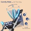 LuvLap Sunshine Baby Stroller/Pram for 0 to 3 Years, New Born/Toddler/Kid, 5 Point Safety Harness, Adjustable backrest, 360� Swivel Wheel, Large Storage Basket, Reversible Handlebar (Blue)