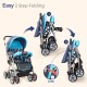 LuvLap Sunshine Baby Stroller/Pram for 0 to 3 Years, New Born/Toddler/Kid, 5 Point Safety Harness, Adjustable backrest, 360° Swivel Wheel, Large Storage Basket, Reversible Handlebar (Blue) LuvLap Sunshine Baby Stroller/Pram for 0 to 3 Years, New Born/Toddler/Kid, 5 Point Safety Harness, Adjustable backrest, 360° Swivel Wheel, Large Storage Basket, Reversible Handlebar (Blue)
