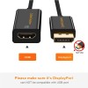 CableCreation Active DisplayPort to HDMI Adapter – 4K UHD, 3D Audio & Video, Eyefinity Multi-Screen Support – Black