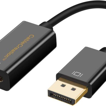 CableCreation Active DisplayPort to HDMI Adapter – 4K UHD, 3D Audio & Video, Eyefinity Multi-Screen Support – Black