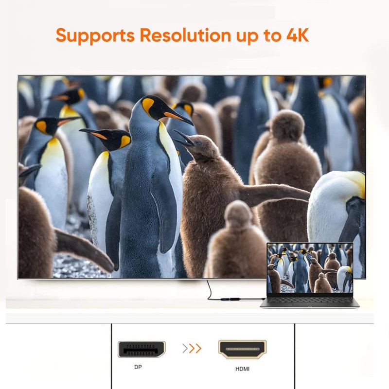 CableCreation Active DisplayPort to HDMI Adapter – 4K UHD, 3D Audio & Video, Eyefinity Multi-Screen Support – Black