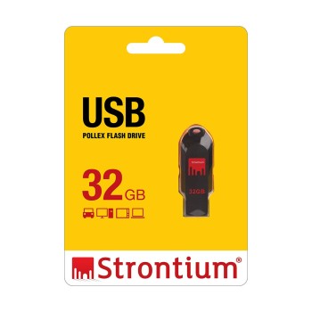 Strontium Pollex USB 32 GB Flash Drive (Black, Red) Strontium Pollex USB 32 GB Flash Drive (Black, Red)