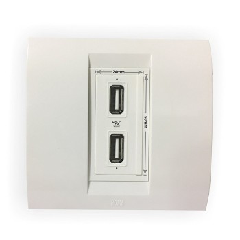 Wayona 18W Dual USB Socket Fast Charger Compatible with Anchor Roma Switch Plate - White
