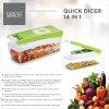 Ganesh 14 in 1 Multipurpose Chopper, Fruits & Vegetable Cutters, Grater Peeler Chipser, Unbreakable Food Grade Body, Easy Push to Clean Button Slicer Dicer, Chopper for Kitchen (Green, Plastic) Ganesh 14 in 1 Multipurpose Chopper, Fruits & Vegetable Cutters, Grater Peeler Chipser, Unbreakable Food Grade Body, Easy Push to Clean Button Slicer Dicer, Chopper for Kitchen (Green, Plastic)
