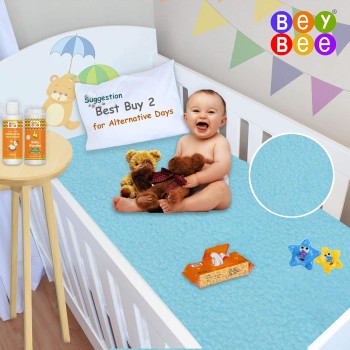 BeyBee Waterproof Quick Dry Sheet for Baby| Bed Pad Anti-Piling Fleece Extra Absorbent Washable Matress Protector| Baby Bed Protector Sheet for Toddler Children, Small Size, 50x70cm, Sea Blue BeyBee Waterproof Quick Dry Sheet for Baby| Bed Pad Anti-Piling Fleece Extra Absorbent Washable Matress Protector| Baby Bed Protector Sheet for Toddler Children, Small Size, 50x70cm, Sea Blue