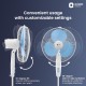 Orient Electric Stand-82 400 MM Oscillating Pedestal Fans | Stand Fan with Tilt Mechanism | High Air Delivery | Aesthetic Design with Telescopic Arrangement (Sky Blue)