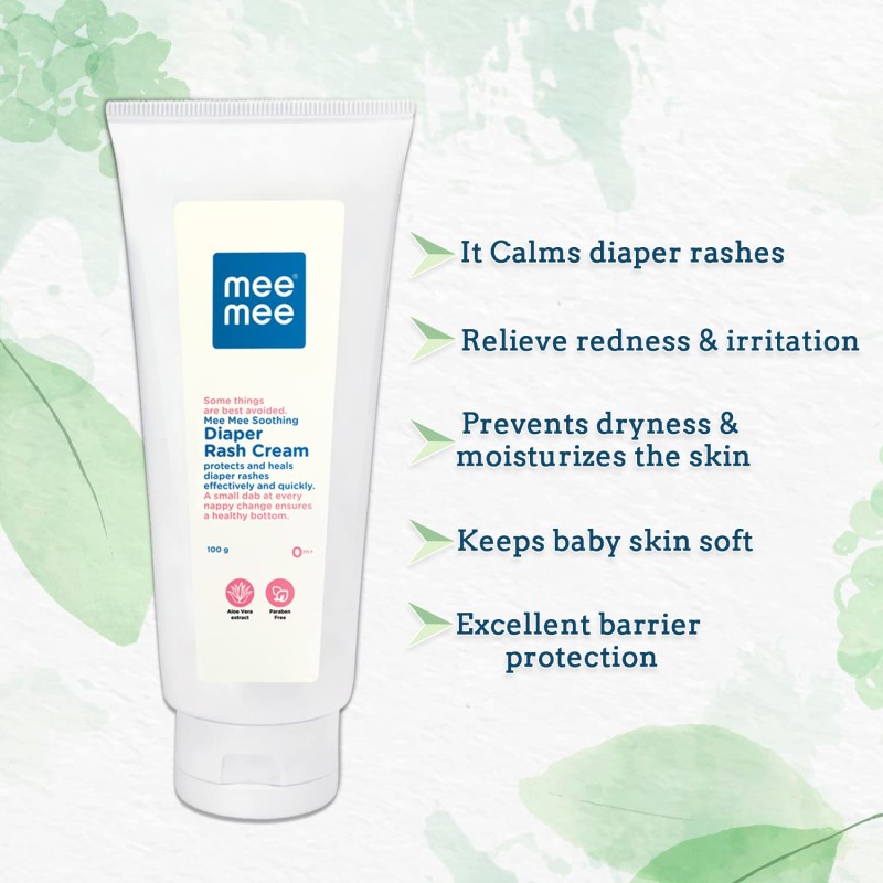 Mee Mee Baby Nappy Cream Duo: Natural Diaper Rash Relief with Aloe Vera | 100g x 2 Pack