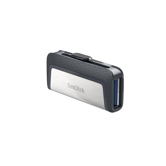 SanDisk Ultra Dual USB Drive 3.1, SDDDC2 32GB, Black, USB 3.1/Type C Reversible Connector, Retractable Design, Type-C OTG-Enabled Android Devices, 5Y