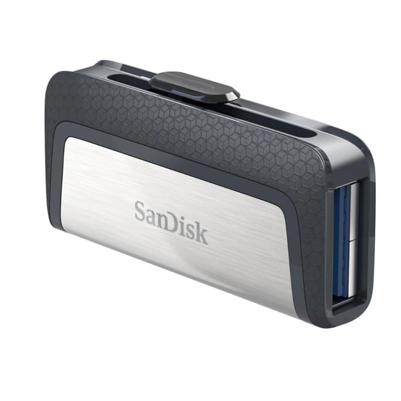 SanDisk Ultra Dual USB Drive 3.1, SDDDC2 32GB, Black, USB 3.1/Type C Reversible Connector, Retractable Design, Type-C OTG-Enabled Android Devices, 5Y