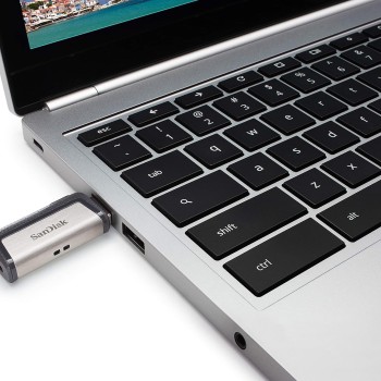 SanDisk Ultra Dual USB Drive 3.1, SDDDC2 32GB, Black, USB 3.1/Type C Reversible Connector, Retractable Design, Type-C OTG-Enabled Android Devices, 5Y