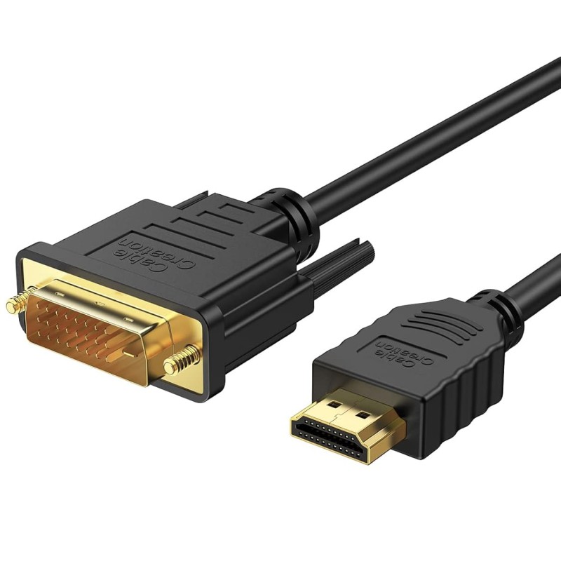 CableCreation DVI to HDMI Cable, 5ft HDMI Male to DVI-D Male Bi-Directional Adapter Cable, HDMI to DVI-D 24+1 High Speed Cable Support 1080P HD for Raspberry Pi, Roku, Xbox One, PS5 CableCreation DVI to HDMI Cable, 5ft HDMI Male to DVI-D Male Bi-Directional Adapter Cable, HDMI to DVI-D 24+1 High Speed Cable Support 1080P HD for Raspberry Pi, Roku, Xbox One, PS5