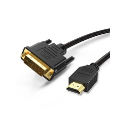 CableCreation HDMI to DVI Cable Bi-Directional, HDMI Male to DVI(24+1) Male Braid Cable, Support 1080P FHD Compatible with Steam Deck,Xbox, PS4/PS5, Laptop, NS, Gaming Monitor Black 5FT