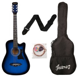 JUÂREZ JRZ38C/VTS ACOUSTIC 38" GUITAR WITH ACC (BLUE SUNBURST)