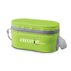 MILTON Executive Lunch Box, 2 Round Inner Steel Round Containers 280ml Each and 1 Microwave Safe Oval Plastic Container, 450ml with Insulated Bag, Office Tiffin for Leak-Proof, Easy to Carry, Green