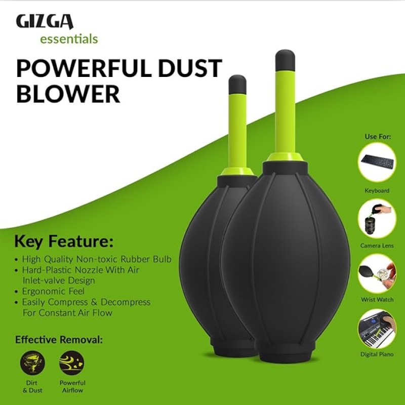Gizga Essentials Professional Super Blower with Hi Perfomance Silicon Squeeze Bulb for DSLR Camera Lens, Binocular Lens, Telescope Lens and Sensitive Electronics Items Gizga Essentials Professional Super Blower with Hi Perfomance Silicon Squeeze Bulb for DSLR Camera Lens, Binocular Lens, Telescope Lens and Sensitive Electronics Items