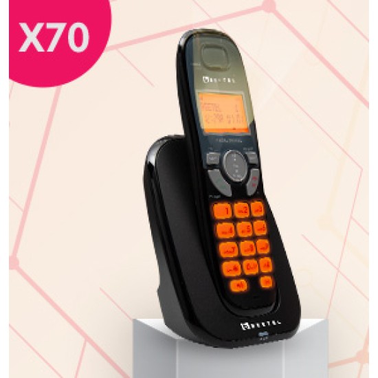 Beetel X70 Cordless Landline Phone, 2.4GHz, 2 Way Speakerphone, Volume Adjustment- Black