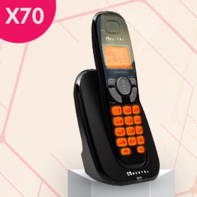 Beetel X70 Cordless Landline Phone, 2.4GHz, 2 Way Speakerphone, Volume Adjustment- Black