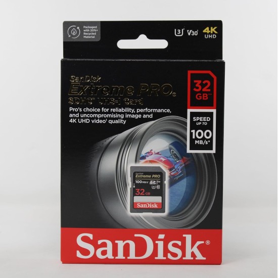 SanDisk Extreme Pro 32GB UHS-I SDHC Memory Card (SDSDXXG-032G-GN4IN) (Black)