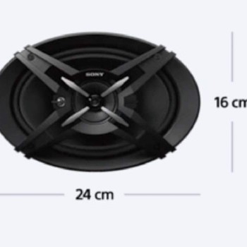 Sony Car Speaker XS-FB693E 16 cm x 24 cm (6 inch x 9 inch) 3-Way Coaxial Speakers (Black), Peak Power - 420W, RMS POWER - 60W, RATED POWER - 50W, with Grill Sony Car Speaker XS-FB693E 16 cm x 24 cm (6 inch x 9 inch) 3-Way Coaxial Speakers (Black), Peak Power - 420W, RMS POWER - 60W, RATED POWER - 50W, with Grill